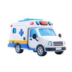 Fototapeta premium 3D cartoon ambulance vehicle design