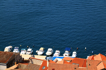 Aerial view of Sibenik, picturesque coastal town in Croatia.