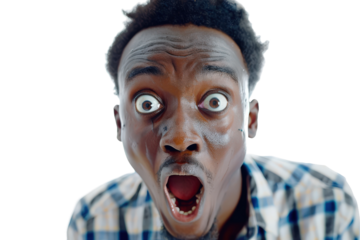 Open-mouthed surprised face showing extreme reaction and astonishment.