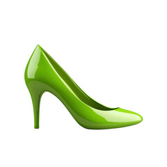 Obraz premium Stylish green high heel shoe with glossy finish