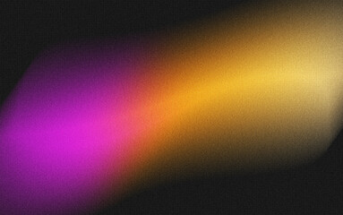 Vibrant grainy gradient abstract background, purple to gold light flow, texture noise poster banner and cover backdrop design