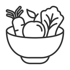 Healthy Food Icon Outline Style. Vector Illustration Design