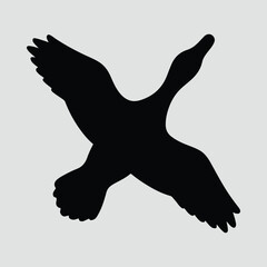 Silhouette flying goose isolated on white background vector illustration © CreatiMart