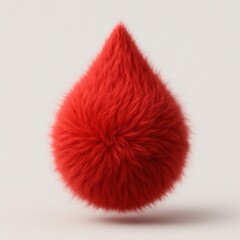Fluffy red teardrop shape