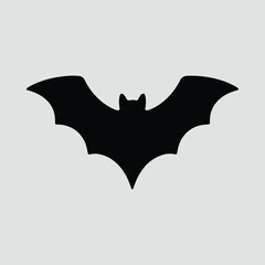 Silhouette Halloween bat spooky animal simple graphic vector illustration