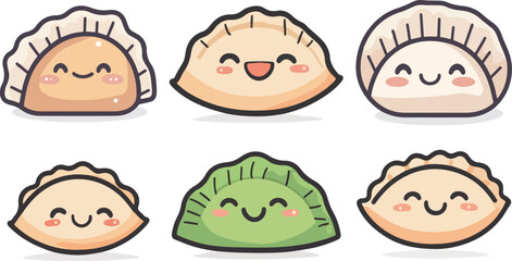 Cartoon dumplings food illustration material
