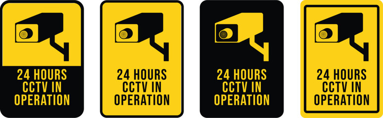 Security Camera or cctv sign, logo, badge, icon, sticker, label, emblem, stamp, symbol, black, line, flat vector, isolated illustration. Security Camera or cctv for street, home and building concept. 