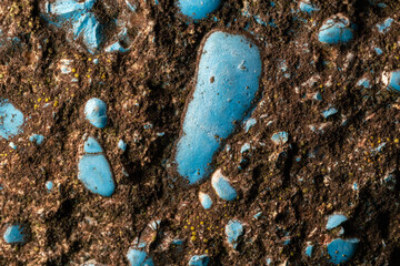 Faded Blue – Macro Texture of an Aged Stone Wall