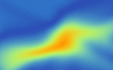 Blue yellow heatwave abstract, vivid grainy gradient noise texture background