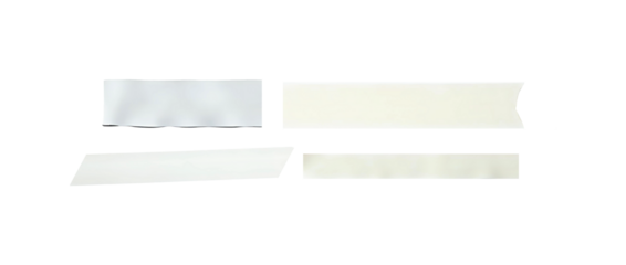 Gray adhesive tape isolated on transparent background. Paper tape sticker with ripped edges. Torn masking tape set. Template mockup for message, labels, add text, Design elements. PNG