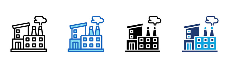 Industrial Facility icon Multi Style Vector Illustration
