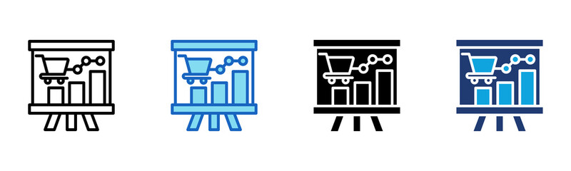 Market Trends icon Multi Style Vector Illustration