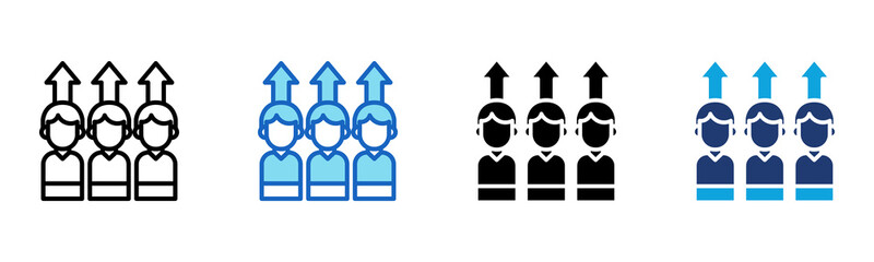 Team Growth icon Multi Style Vector Illustration
