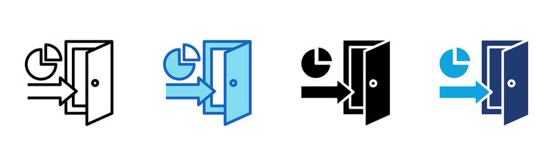 Market Entry icon Multi Style Vector Illustration
