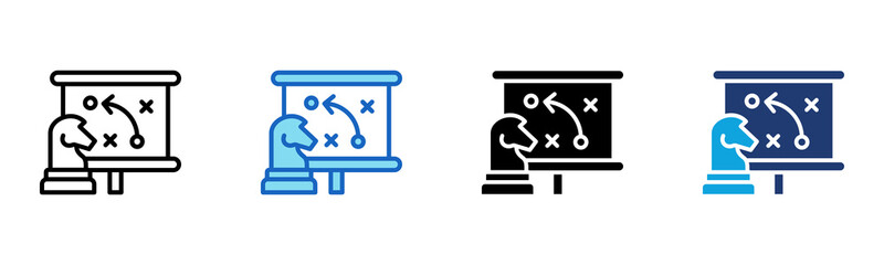 Strategic Planning icon Multi Style Vector Illustration