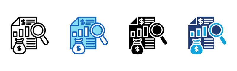 Obraz premium Financial Report icon Multi Style Vector Illustration