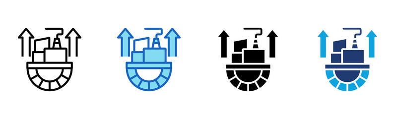 Economic Development icon Multi Style Vector Illustration
