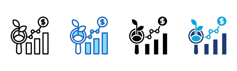 Investment Growth icon Multi Style Vector Illustration