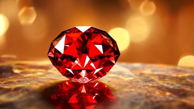 red gemstone on dark background	