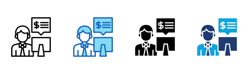 Sales Consultation icon Multi Style Vector Illustration