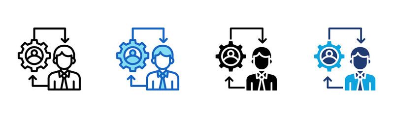 Hr Management icon Multi Style Vector Illustration