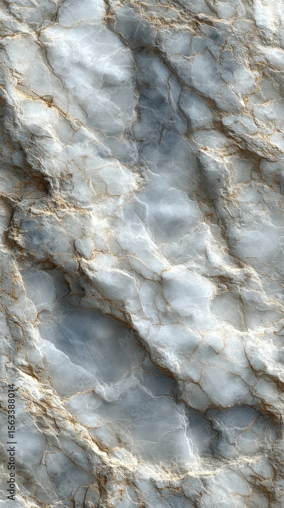 Poster natural stone texture featuring soft blue and gray hues with delicate veins in an abstract pattern f