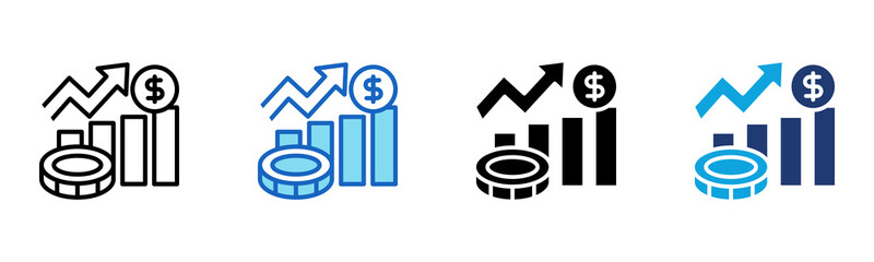 Investment Growth icon Multi Style Vector Illustration