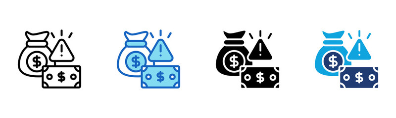 Financial Risk icon Multi Style Vector Illustration