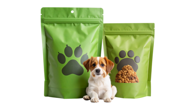 Assorted pet supplies mockups dog treats bones and neutral packaging for market delivery and commercial display studio still life