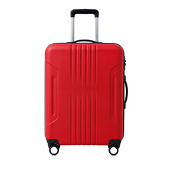 red suitcase isolated on white