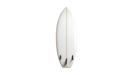 Classic white surfboard isolated on transparent background, perfect for summer and water sports concepts