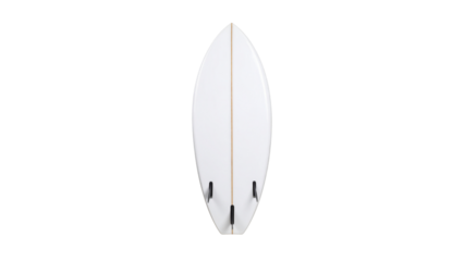 Classic white surfboard isolated on transparent background, perfect for summer and water sports concepts