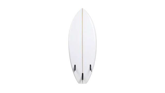 Classic white surfboard isolated on transparent background, perfect for summer and water sports concepts