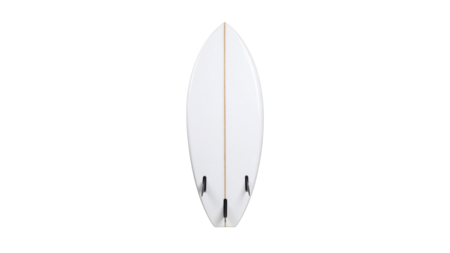 Classic white surfboard isolated on transparent background, perfect for summer and water sports concepts