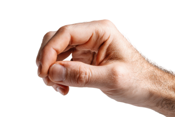 Male hand gesture fingers forming a circle black background isolated on a transparent background