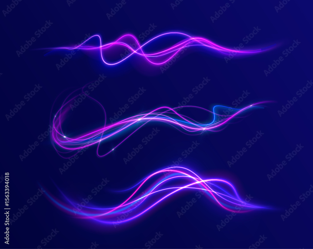 Poster png speed glowing neon light fast moving vibrant wave abstract background pattern dynamic design ene