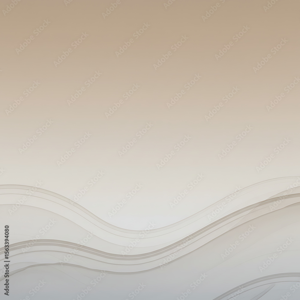 Poster an elegant, abstract background with soft, flowing waves in a neutral beige and gray palette. a mini