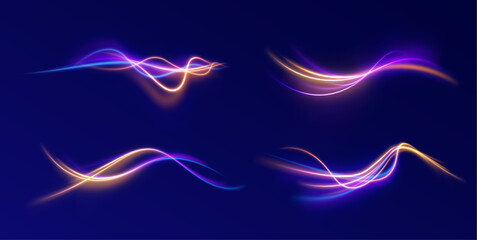 PNG wave fast moving glowing neon light vibrant abstract background dynamic energy colourful pattern design motion speed curving twisting line blue pink purple wallpaper power modernity

