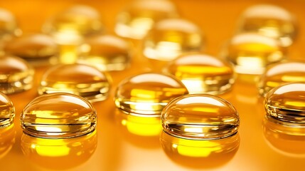 Close-up of golden liquid drops