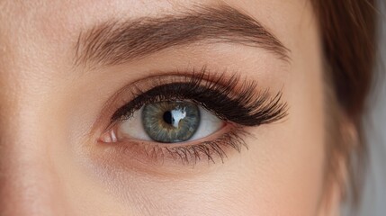 Obraz premium Macro photograph showcasing the captivating detail of a woman's eye