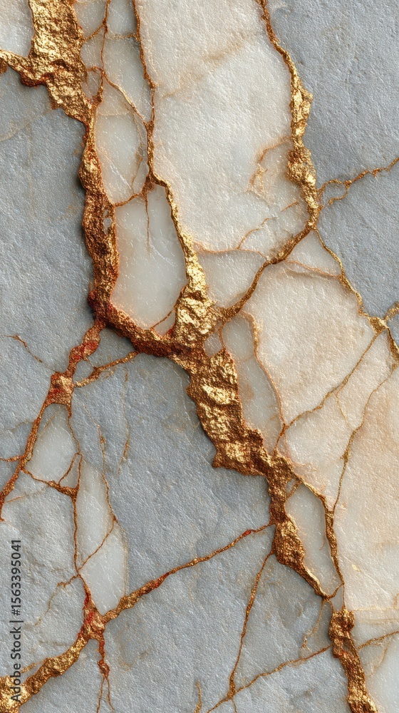 Poster glistening marble surface with golden veining highlights intricate patterns and textures in an elega
