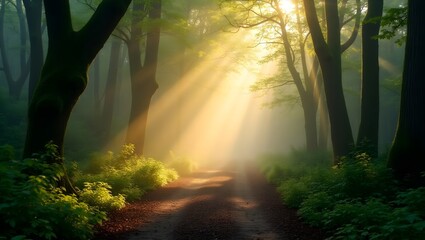 sunrise in the forest