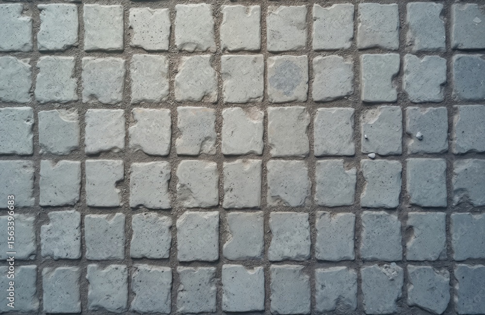 Aufkleber Seamless gray tile texture. Square tiles form repeating pattern on walkway. Rough stone surface, aged effect, durable building material. Perfect for background, design template architectural projects.