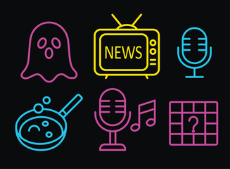 Neon Style TV Programs Genre Icon