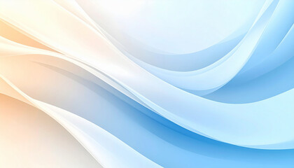 Fototapeta premium Soft pastel abstract background with smooth gradient waves, flowing lines, gentle texture, subtle light and shadows, minimalistic, modern, calming tones, white, beige, blush, baby blue background.