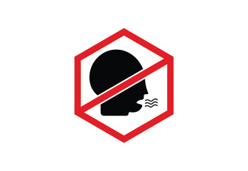 No talking icon  black and red color with white background