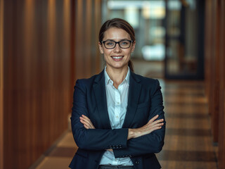Confident Businesswoman in Office Setting