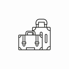 multiple suitcases stacked icon sign vector