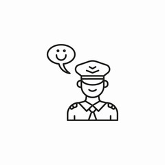 smiling pilot happy icon sign vector