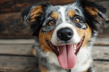 Happy Australian Shepherd Dog Portrait